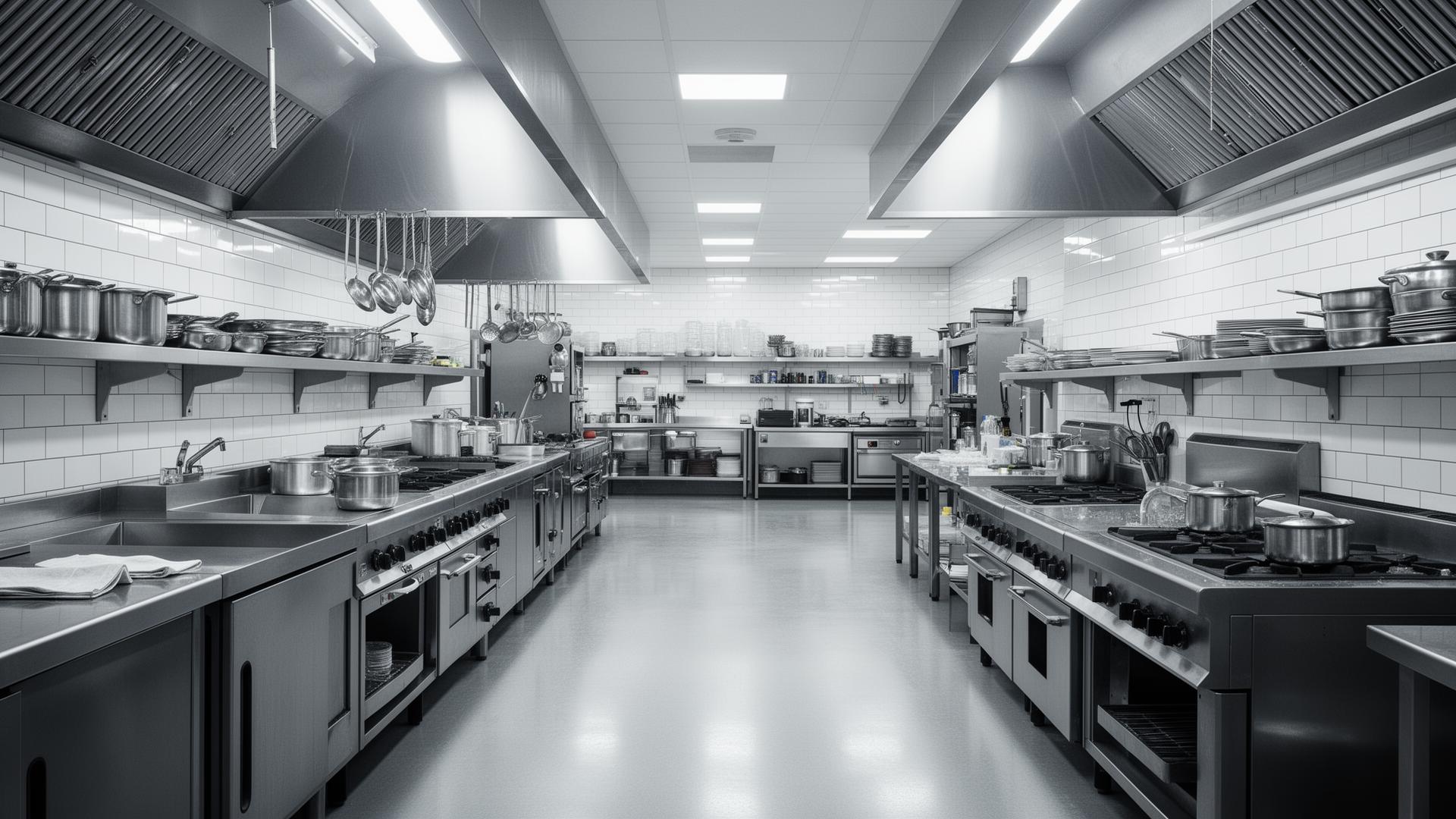 Cozinha comercial completa em aço inox